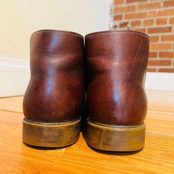 VTG Timberland USA Brown Leather ankle Boots Sherpa Lined Oil Resistant Women's - Picture 2 of 16
